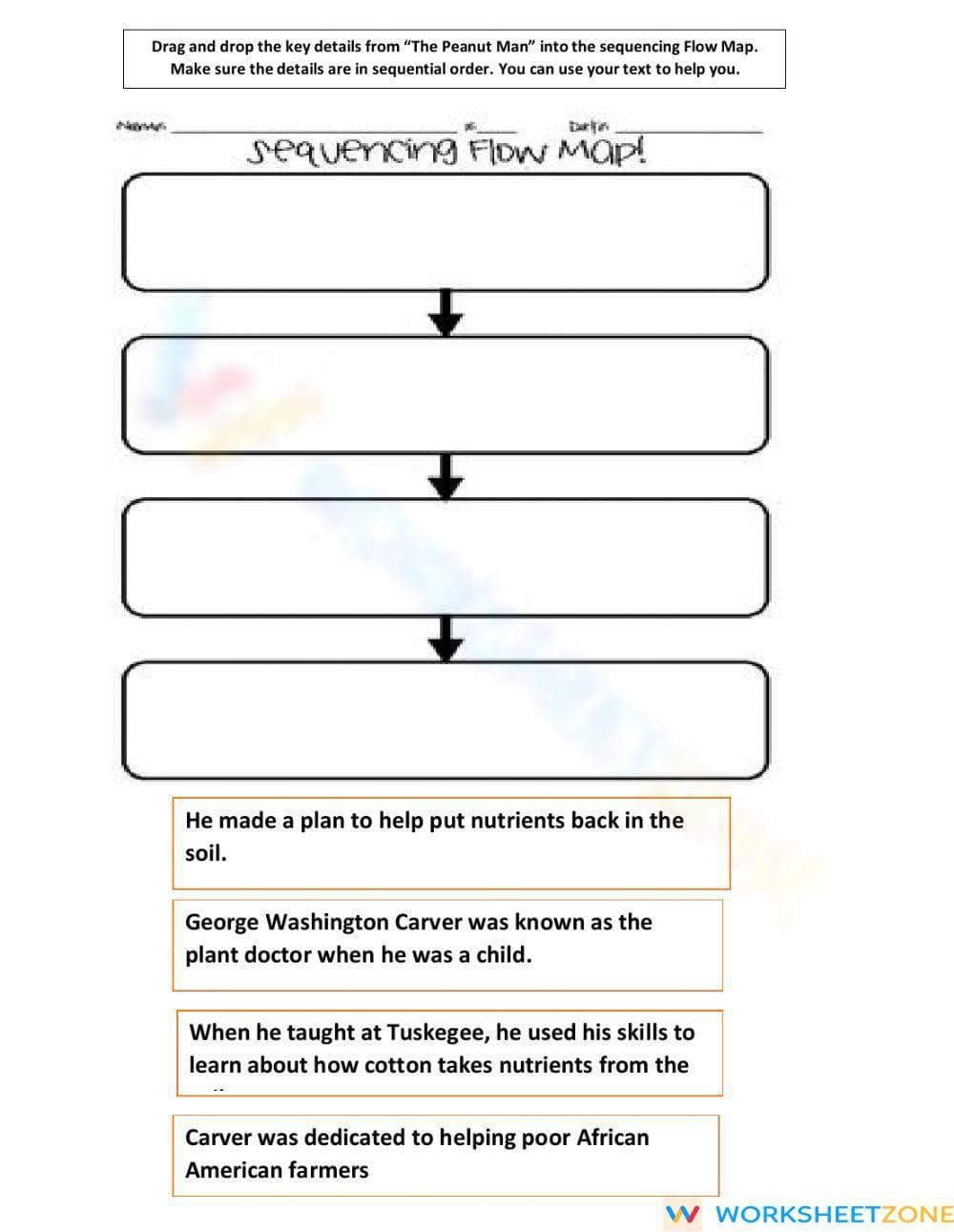 Grade 4 Sequencing — Printable No-Prep Worksheet - Page 1