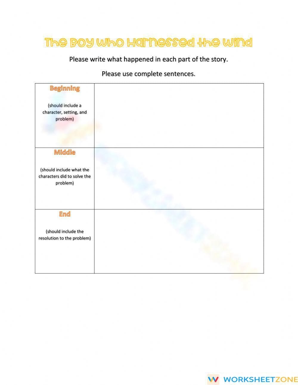 Grade 2 Story Retell — Printable No-Prep Worksheet - Page 1