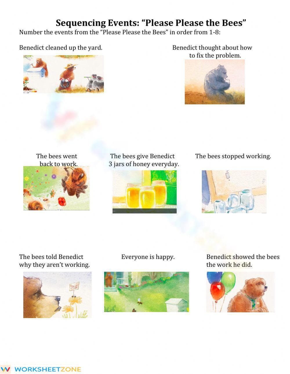 Printable Sequencing Events Worksheet | Grade 2 ELA - Page 1