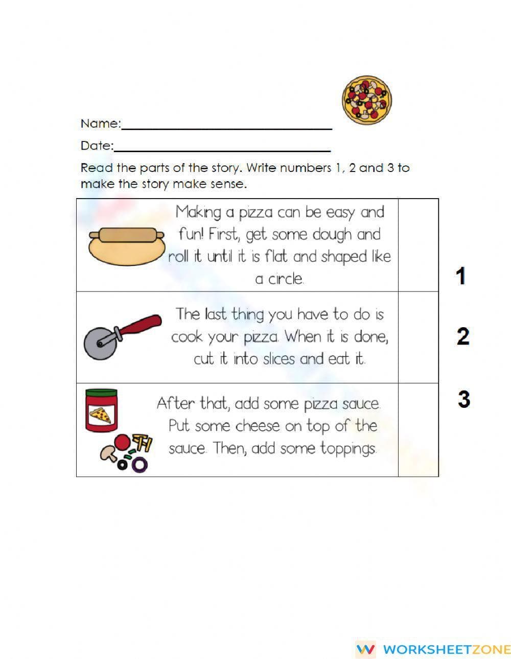 Grade 2 Sequencing — Printable No-Prep Worksheet - Page 1