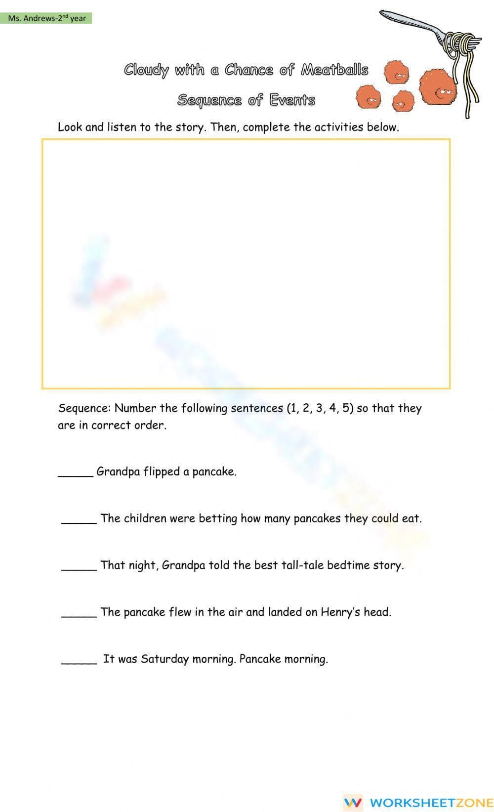 Printable Story Sequencing Worksheet | Grade 2 ELA - Page 1
