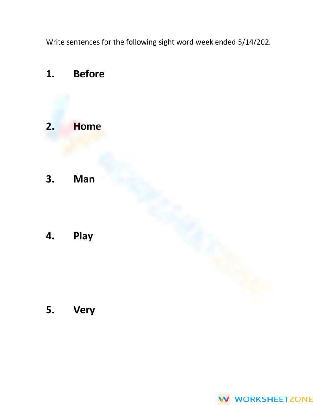 Grade 1 Sight Words — Printable No-Prep Worksheet - Page 1
