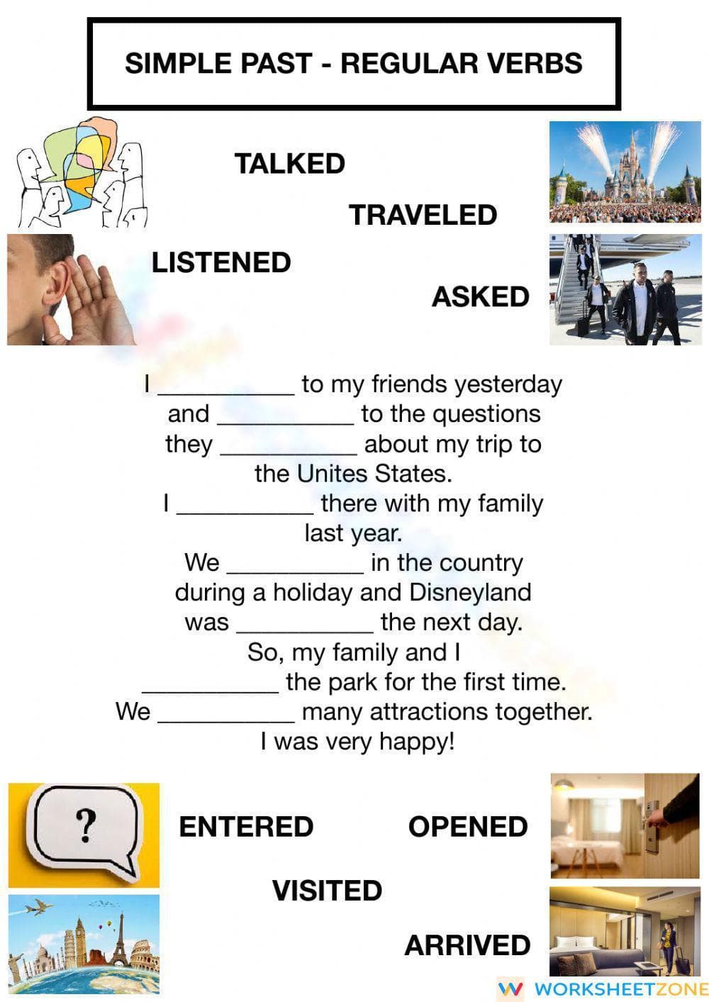 Grade 3 Simple Past Tense — Printable No-Prep Worksheet - Page 1