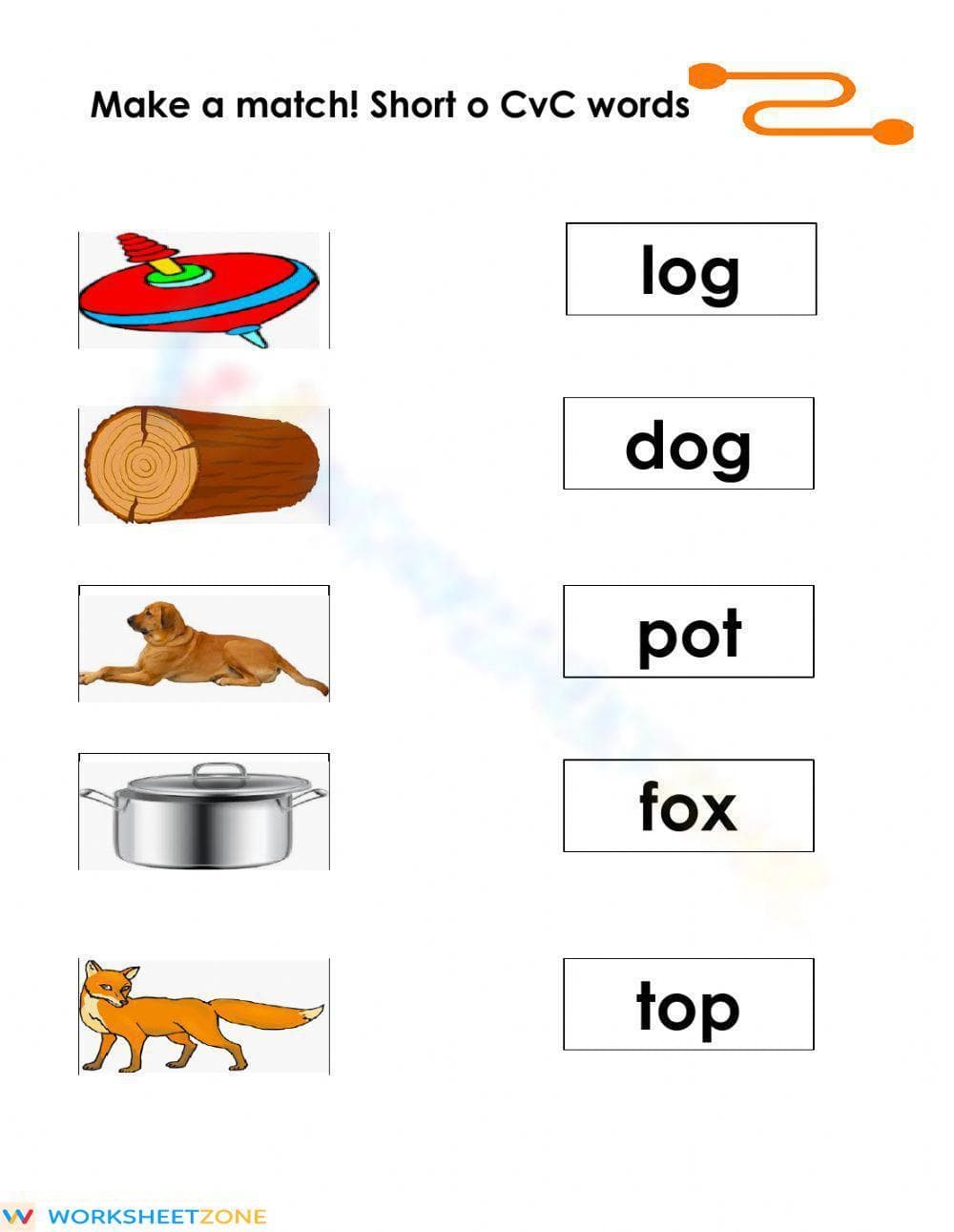 Grade K Short o CVC Words — Printable No-Prep Worksheet - Page 1