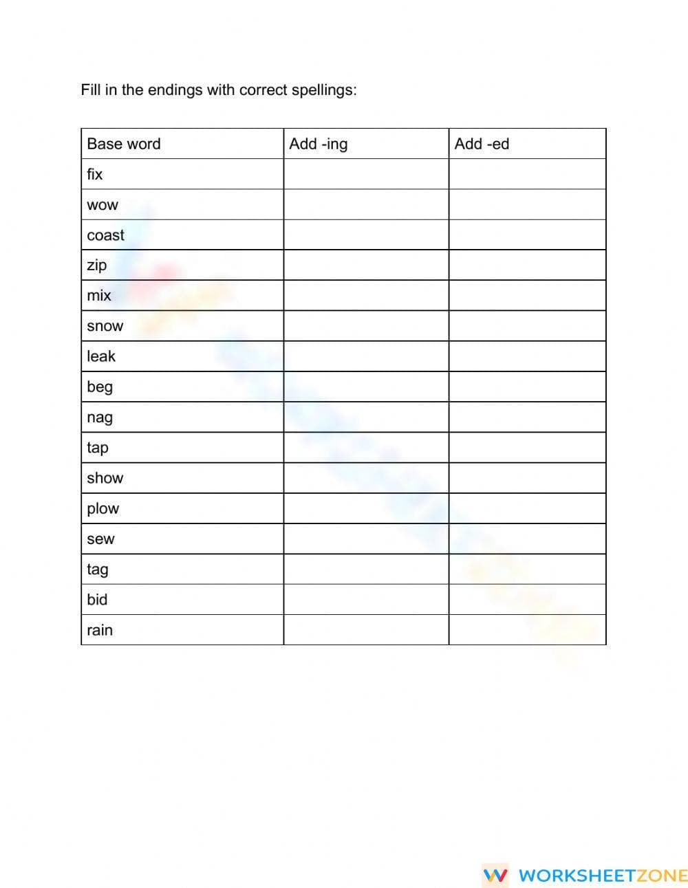 Printable Inflected Endings Worksheet | Grade 3 ELA - Page 1