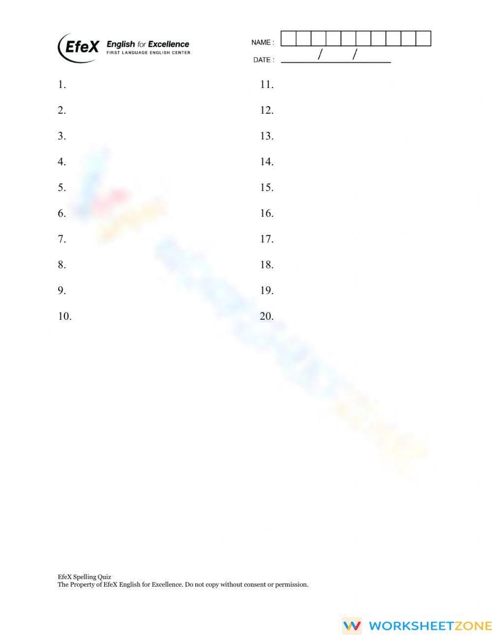 Grade 3 Spelling — Printable No-Prep Worksheet - Page 1