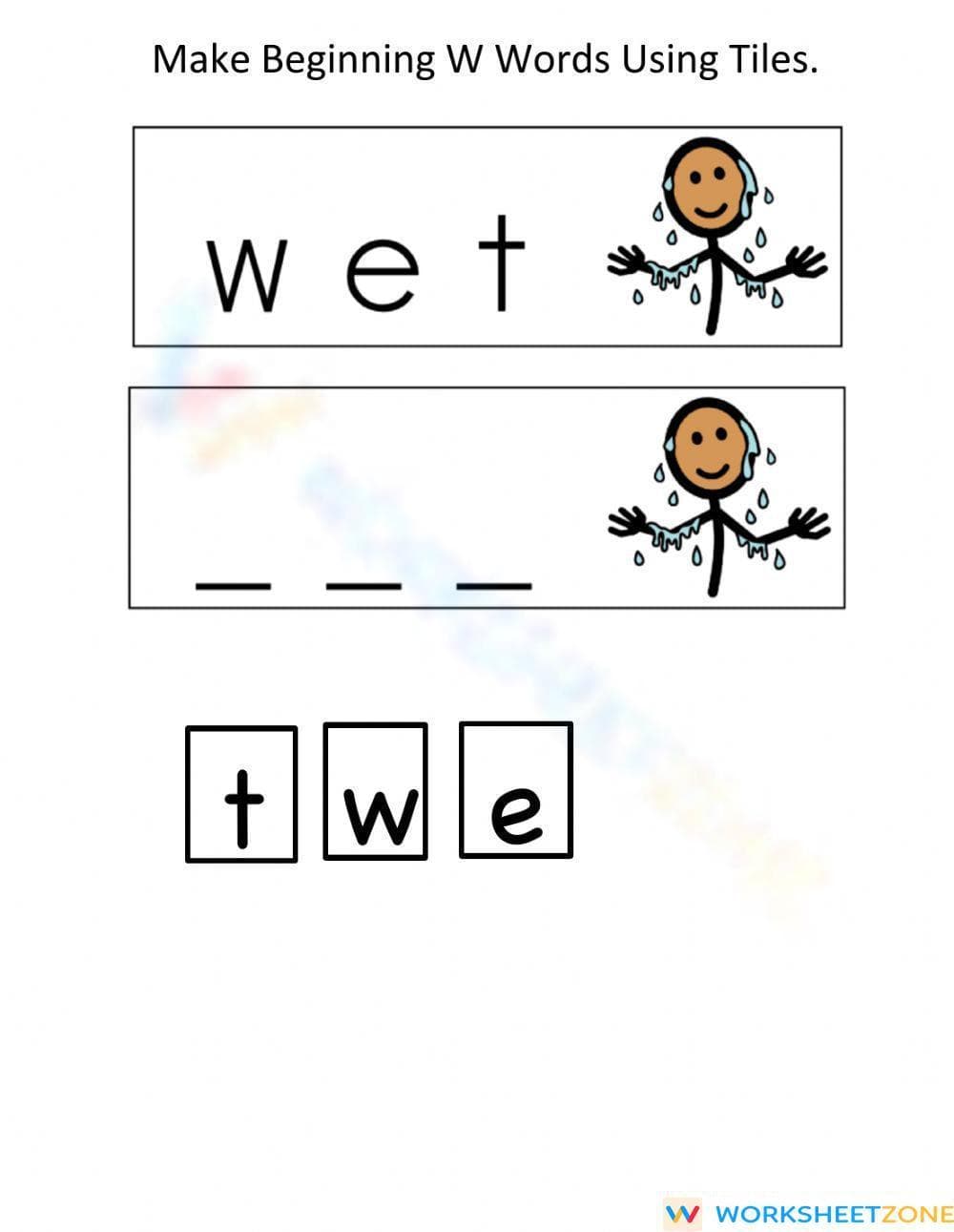 Grade K CVC Words — Printable No-Prep Worksheet - Page 1