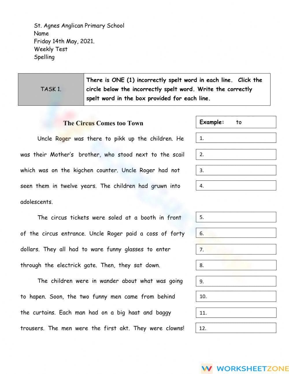 Printable High Frequency Words Worksheet | Grade 4 ELA - Page 1