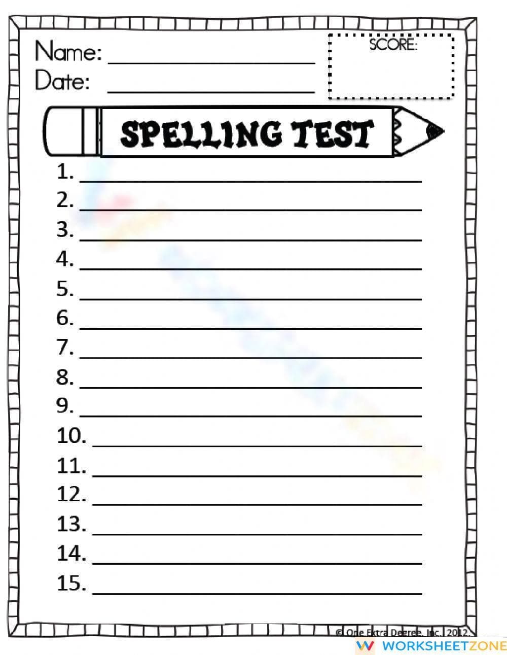 Essential Grade 2-3 Spelling Test: Short a and i | Printable - Page 1