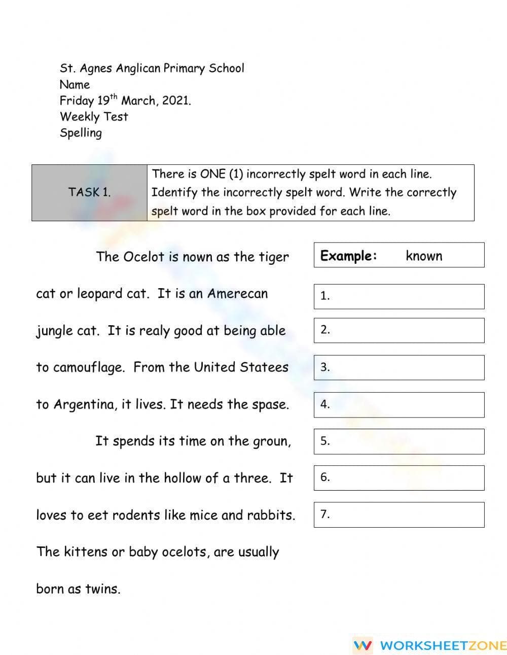 Essential Grade 4 Spelling: High Frequency Words Worksheet - Page 1