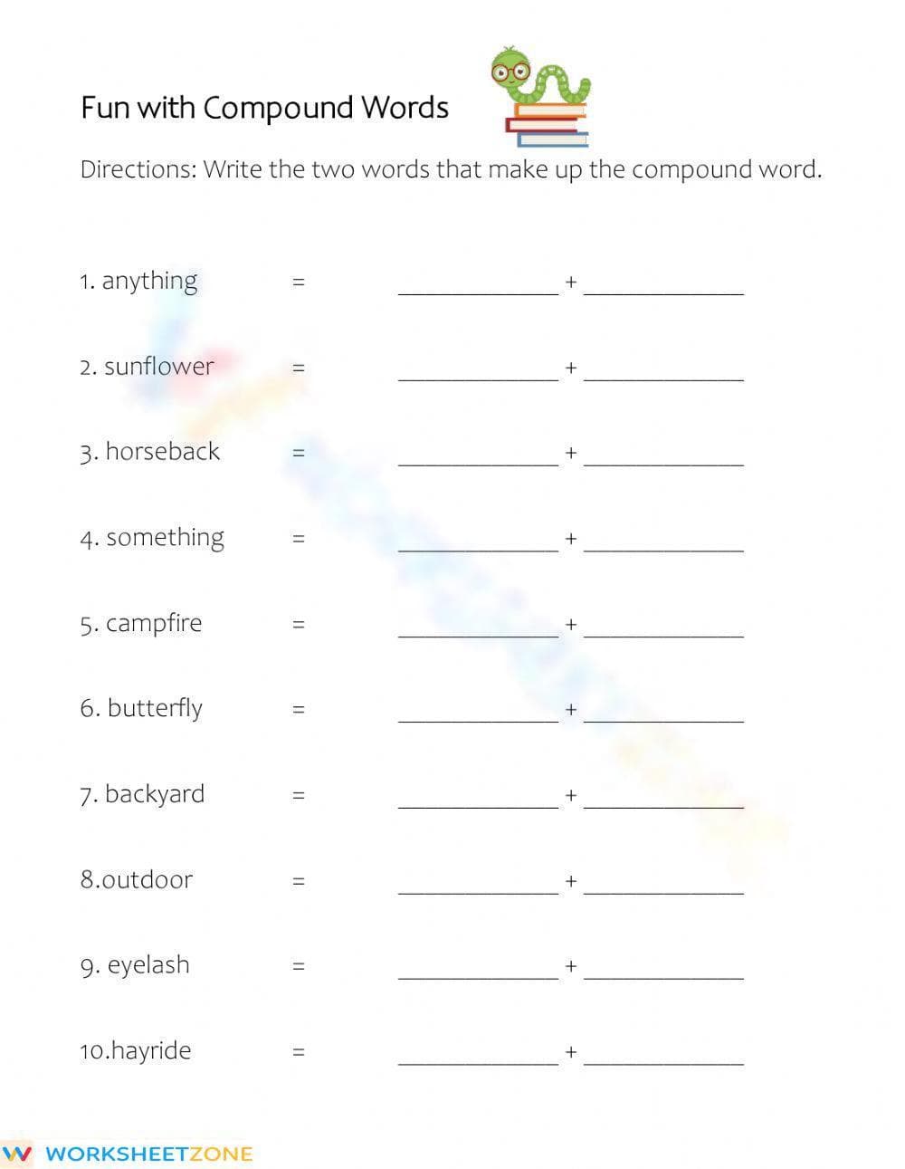 Compound Words Practice And Word Building Worksheets - Page 1