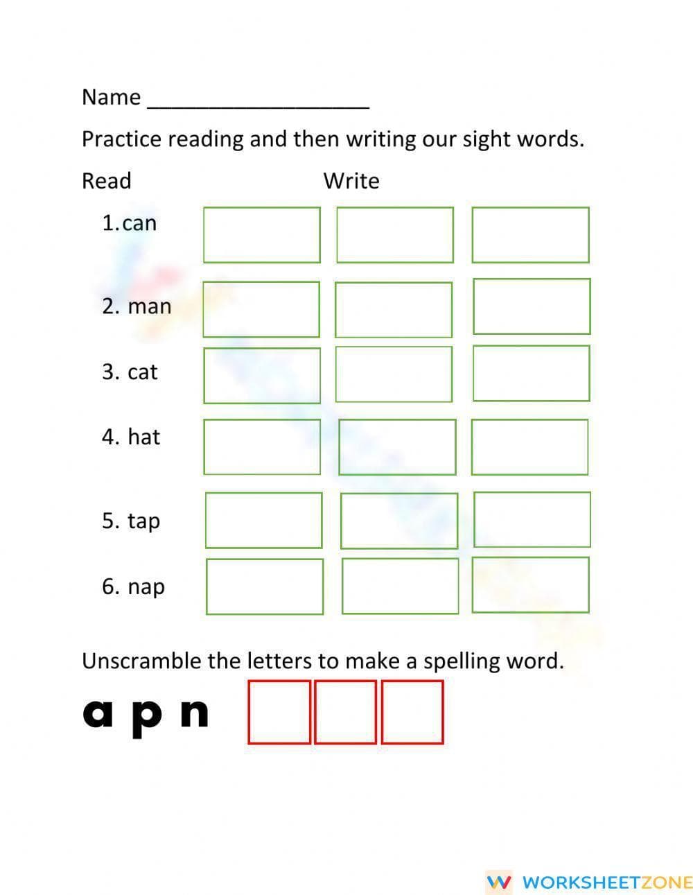 Essential Short a Spelling Worksheet | Grade 1 ELA Printable - Page 1