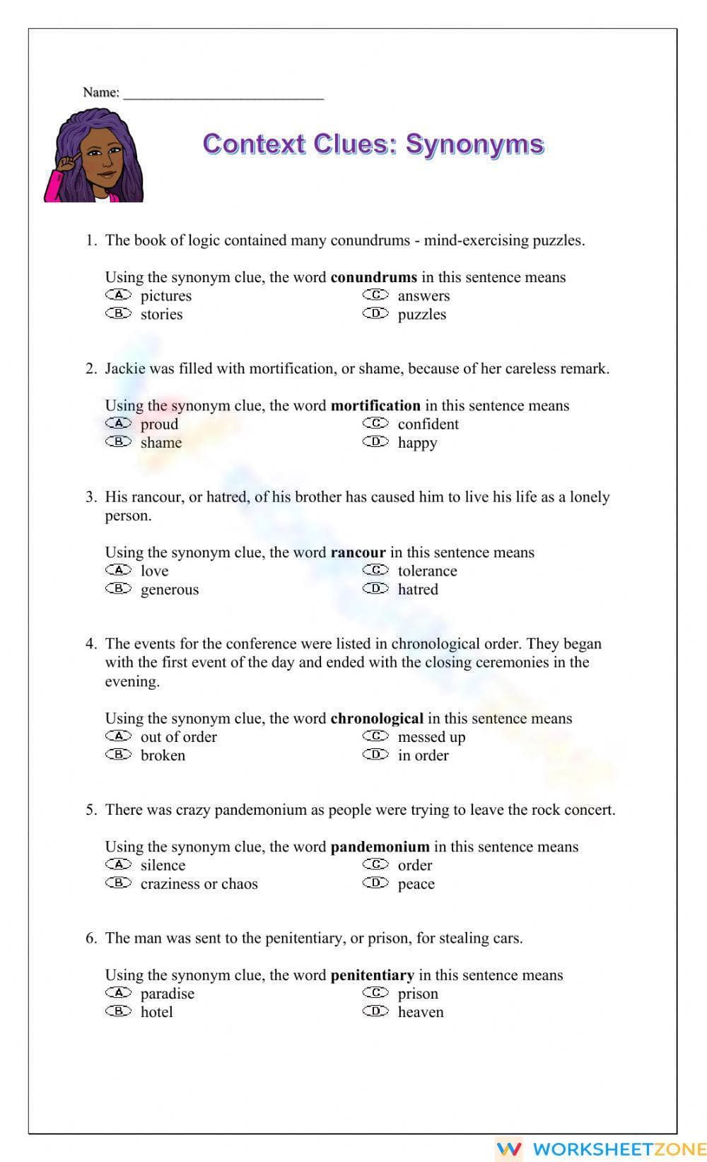 Essential Context Clues: Synonyms Worksheet | Grades 4-5 - Page 1