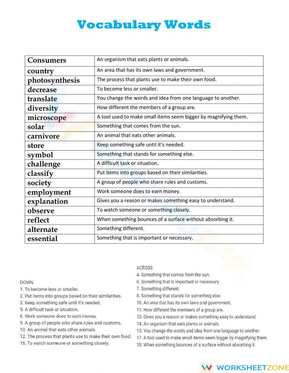 Essential Grade 5 Vocabulary & Grammar Review | Printable - Page 1