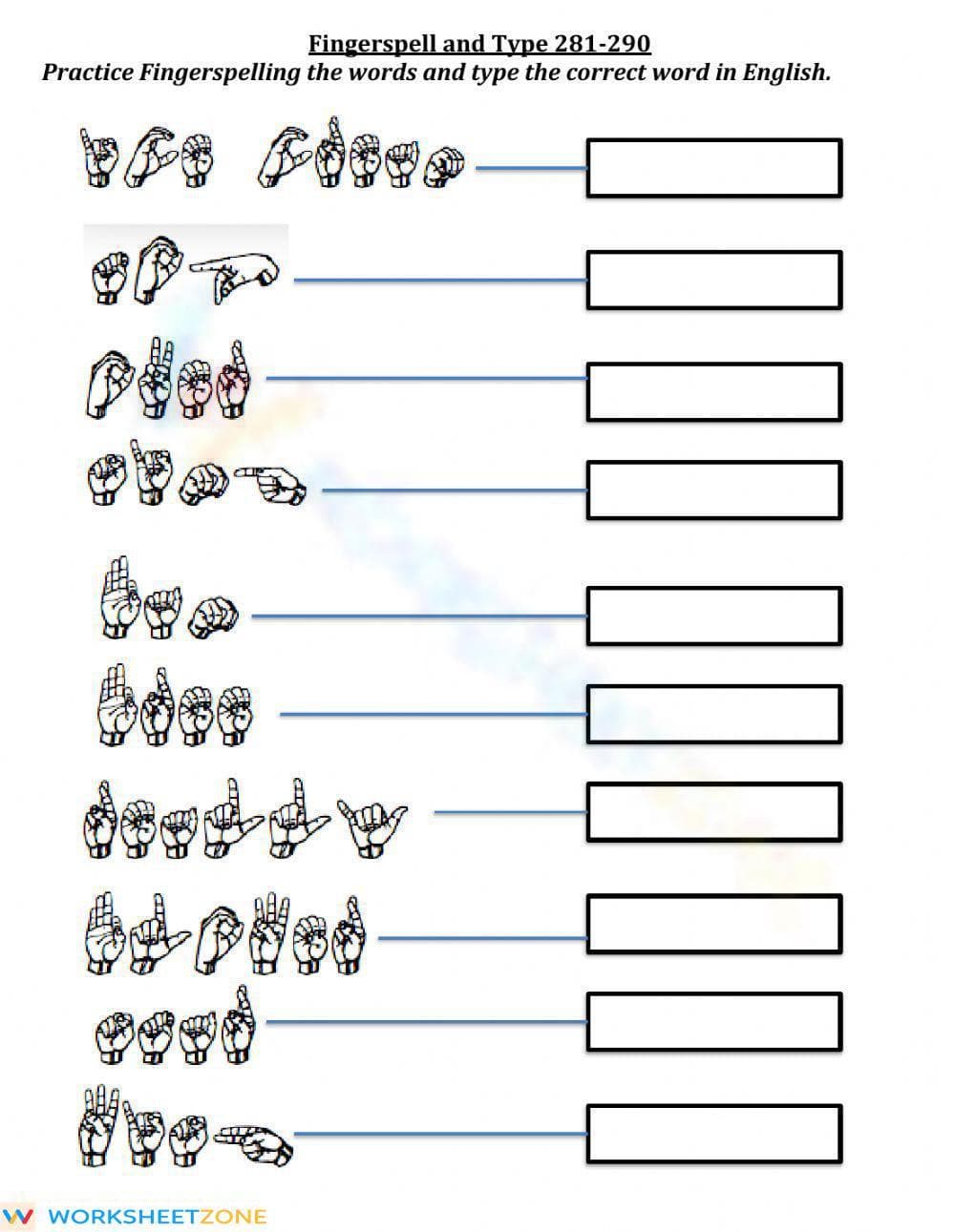 Printable Fingerspell and Type ASL Worksheet | Grades 1-4 - Page 1