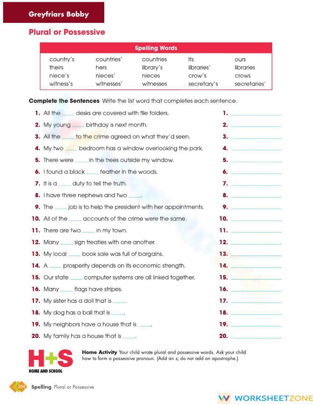Printable Plural vs Possessive Worksheet | Grades 5-7 ELA - Page 1