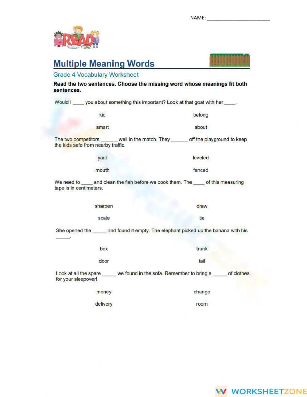 Multiple Meaning Words - Page 1
