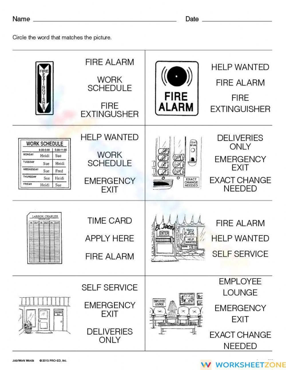 Printable Functional Vocabulary Worksheet: Grades 5-8 - Page 1