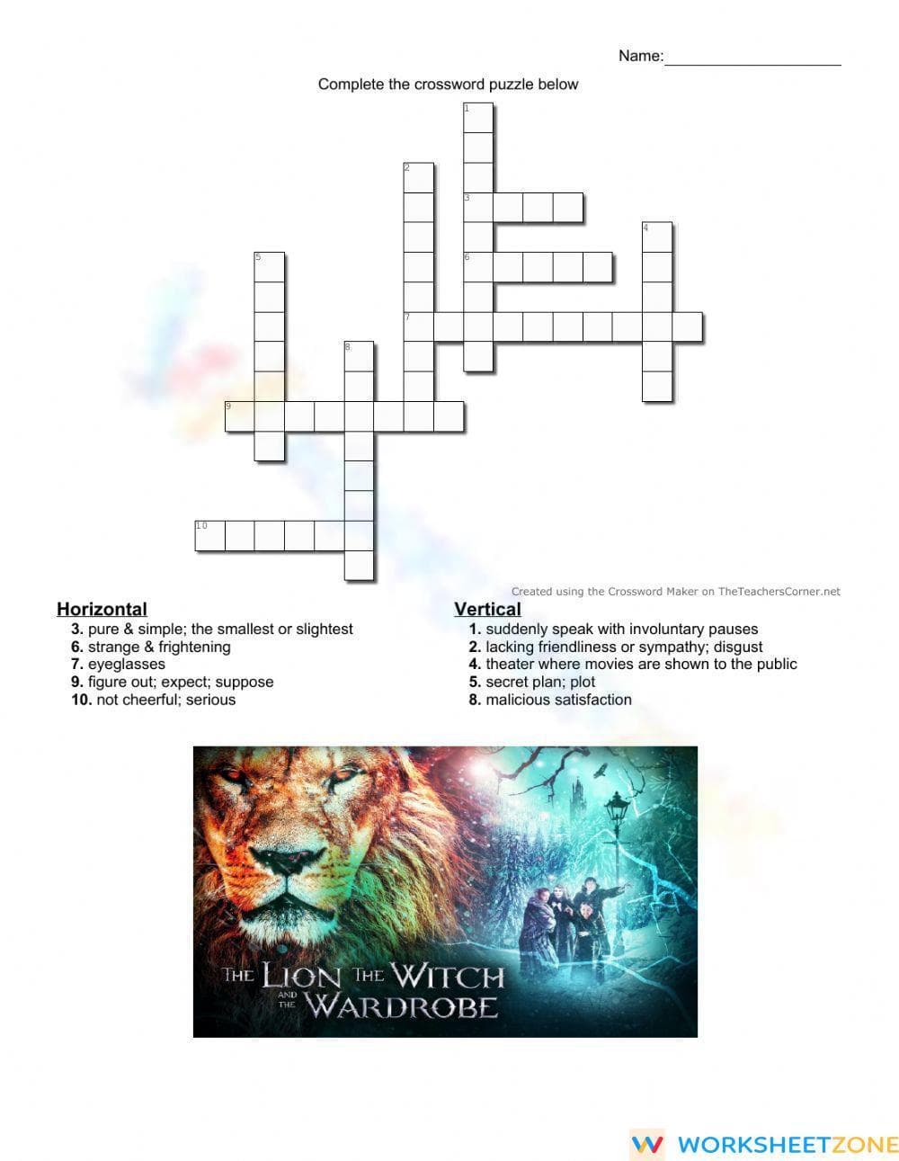 Essential Ch. 9-11 Vocabulary: Lion, Witch, Wardrobe - Page 1
