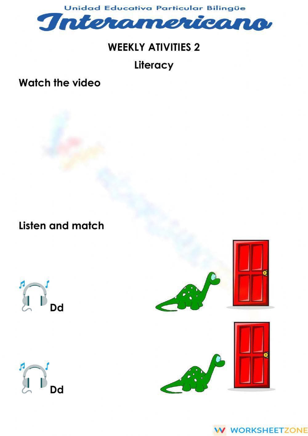 Printable Kindergarten Weekly Review Worksheet | ELA & Math - Page 1