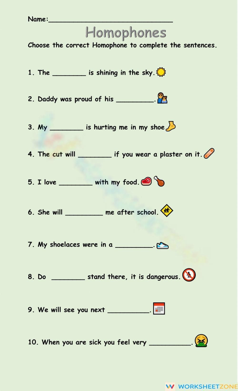 Essential Homophones Worksheet | Grade 2 ELA Printable - Page 1