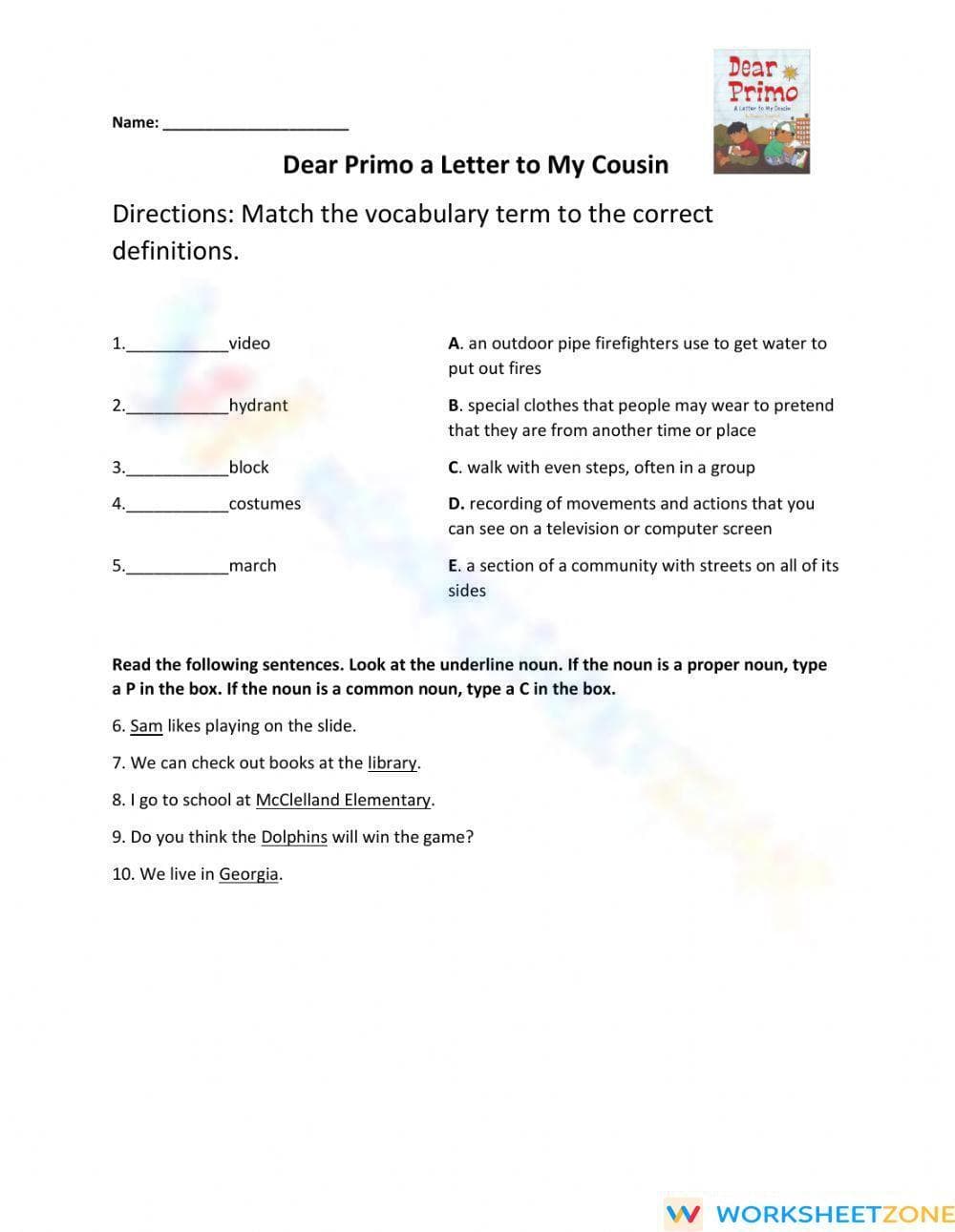 Essential HMH Module 2 Vocab & Nouns Worksheet | Grade 3 - Page 1