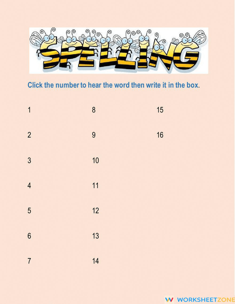 Essential Grade 4 Spelling Practice — Printable Worksheet - Page 1