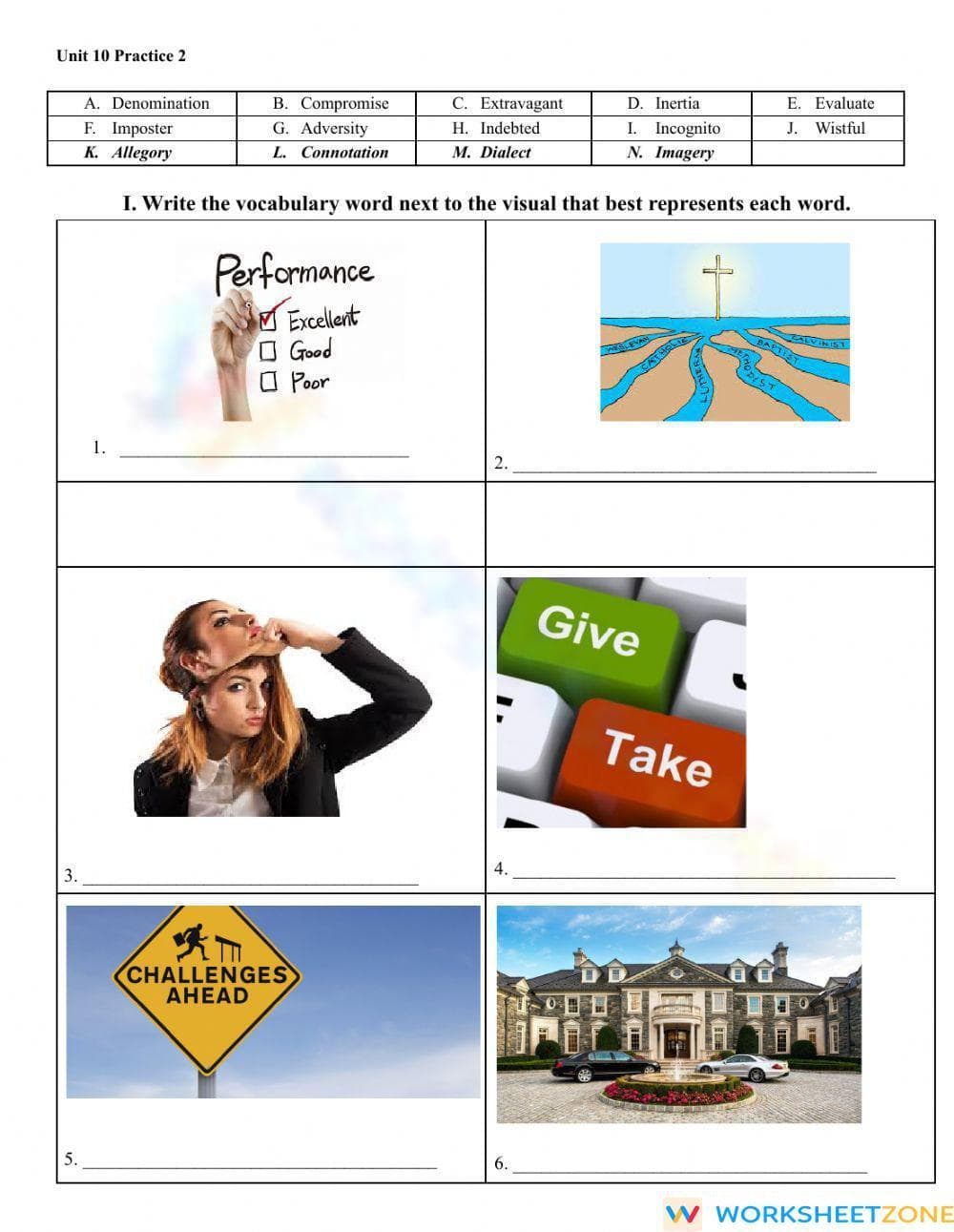 Essential Vocabulary in Context Worksheet | Grade 9 ELA - Page 1