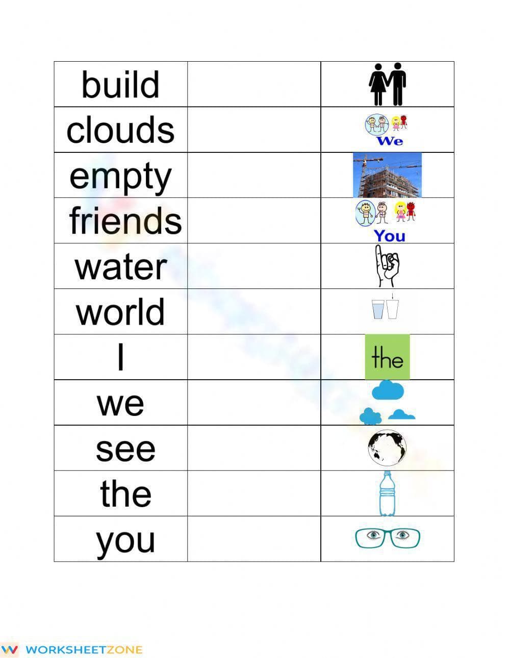 Grade 1 Vocabulary — Printable No-Prep Worksheet - Page 1