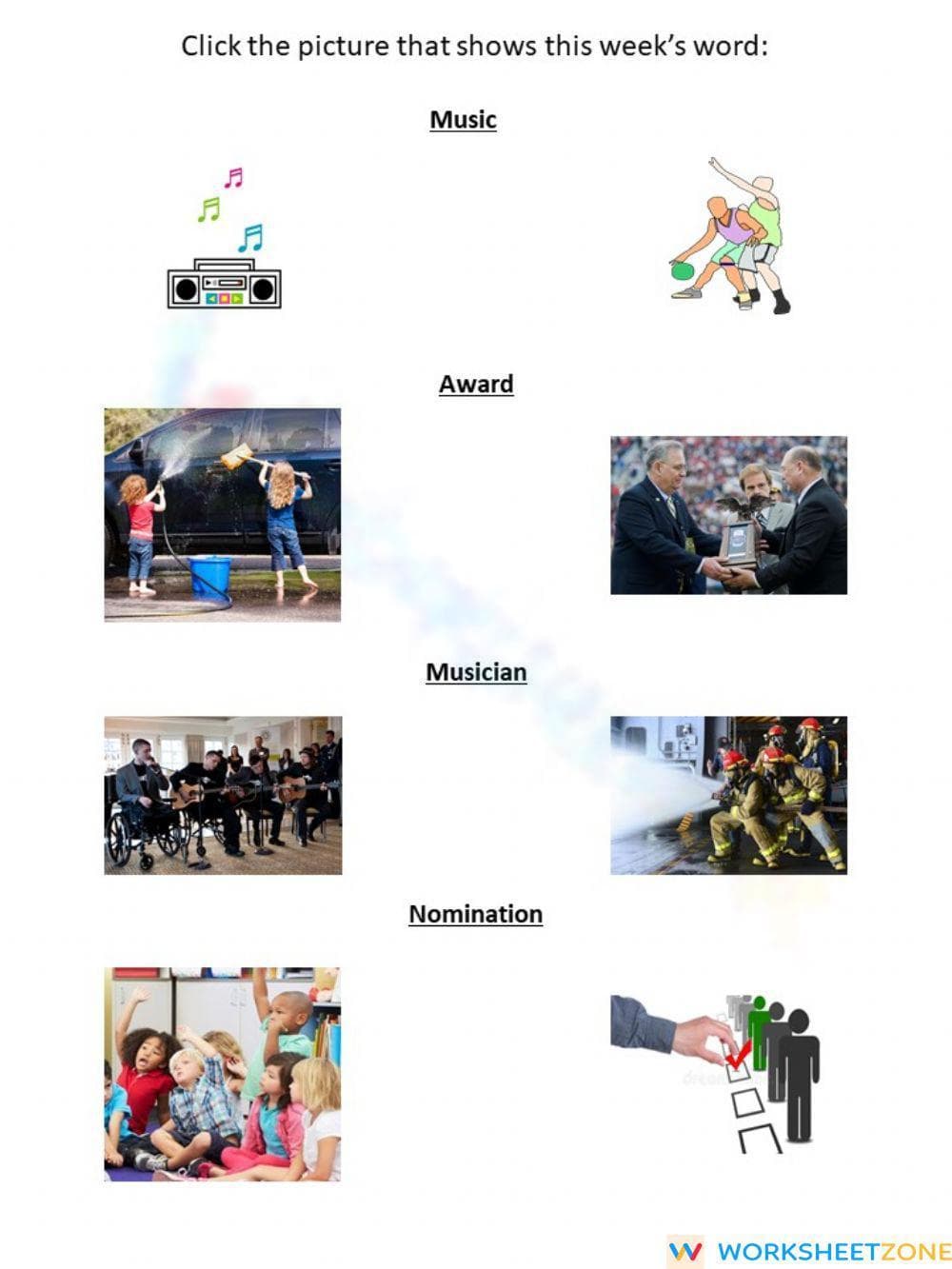 Grade 4 Grammy Vocabulary — Printable No-Prep Worksheet - Page 1
