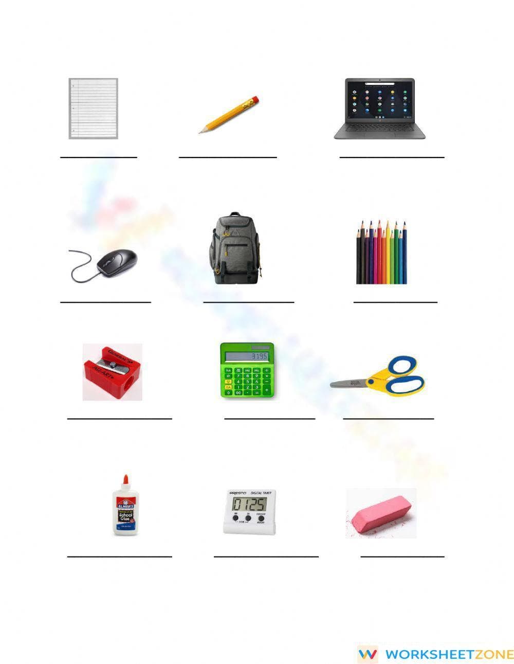 Grade 3 School Vocabulary — Printable No-Prep Worksheet - Page 1