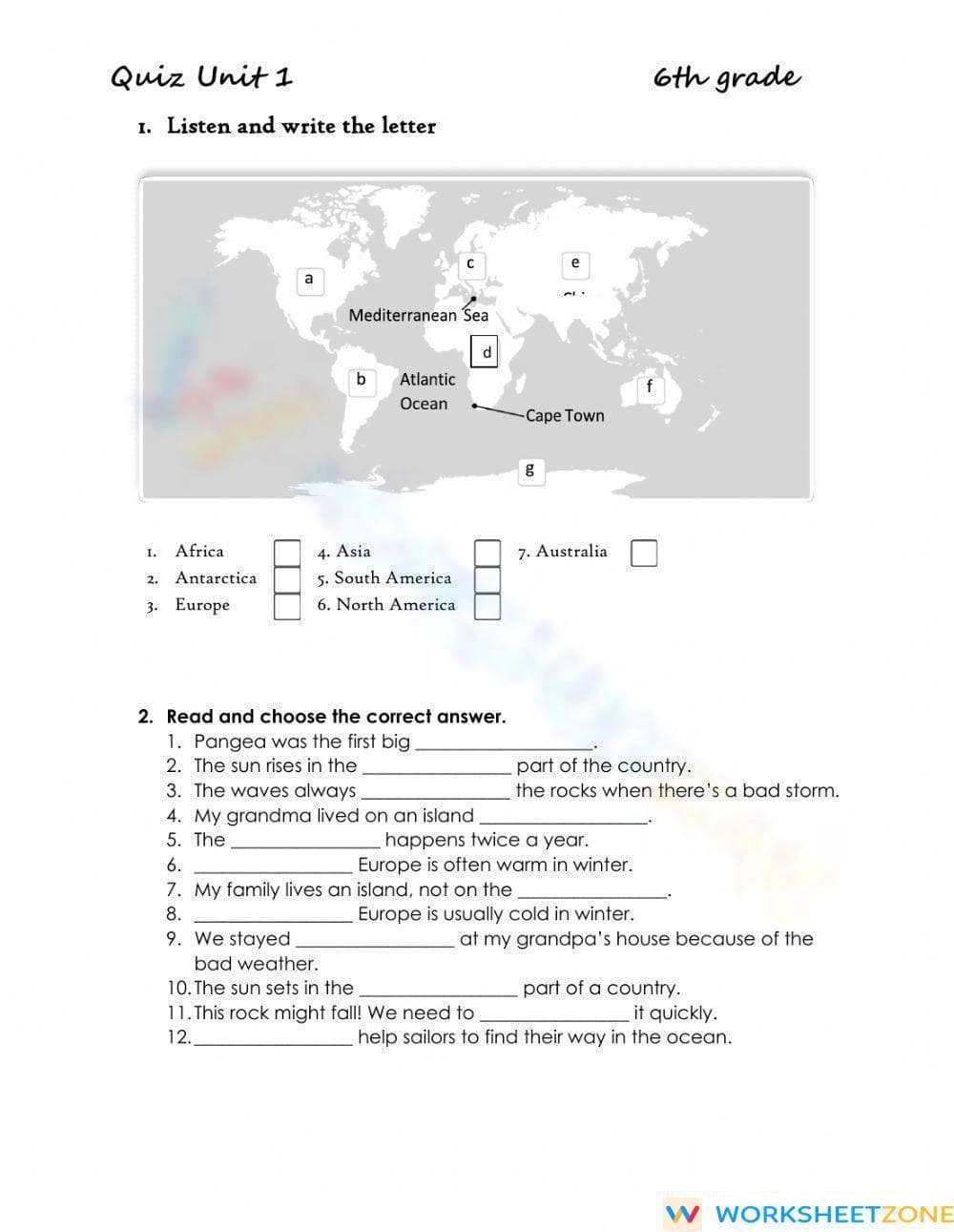 Unit 1 6th grade - Page 1
