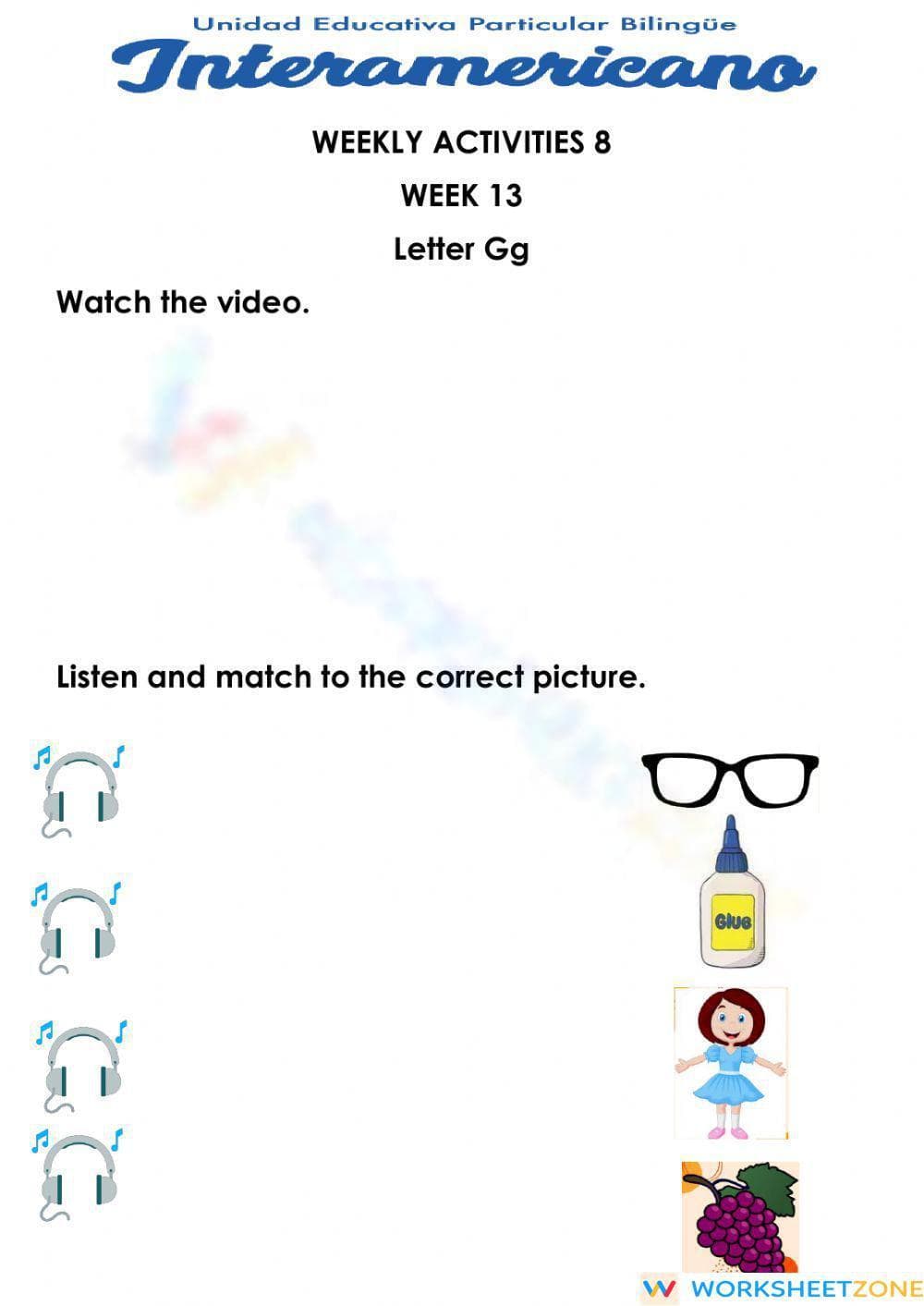 Essential Weekly Activity 8 Worksheet | Preschool-Grade 1 - Page 1