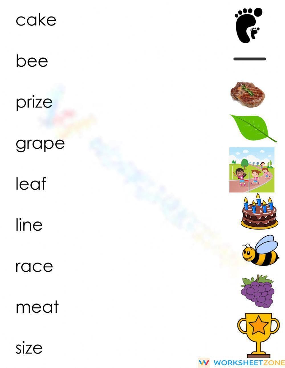 Printable Long Vowels Matching Worksheet | Grade 2-4 ELA - Page 1
