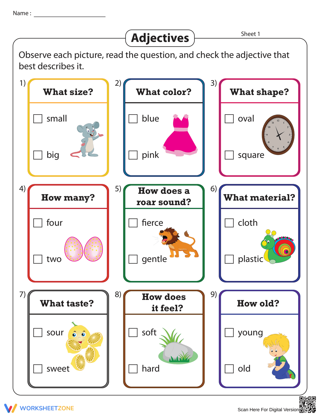 Describing Pictures Using Adjectives - Page 1