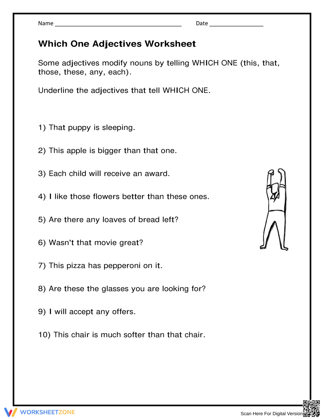 Essential Which One Adjectives Worksheet | Grade 2-3 - Page 1