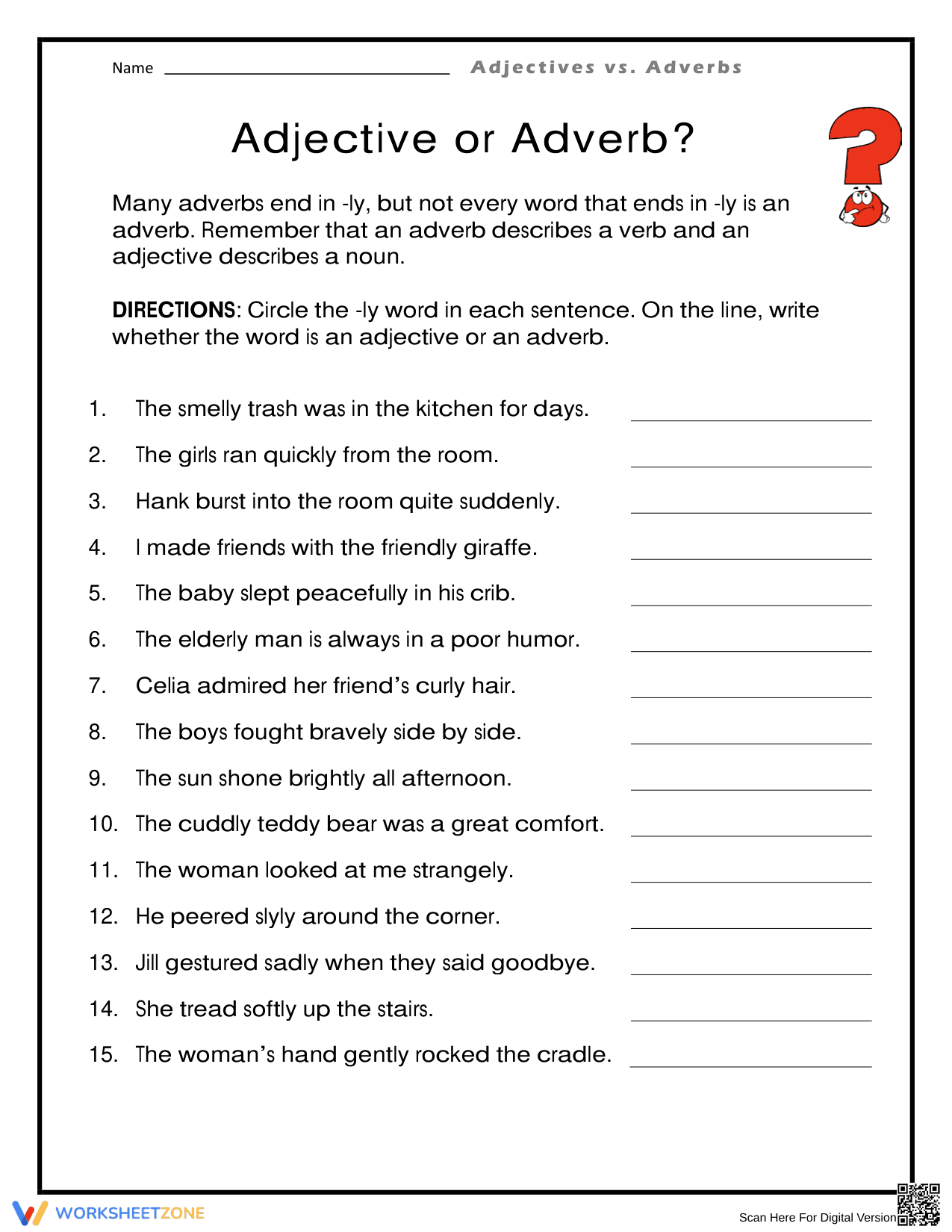 Identify Adjective or Adverb Correctly - Page 1