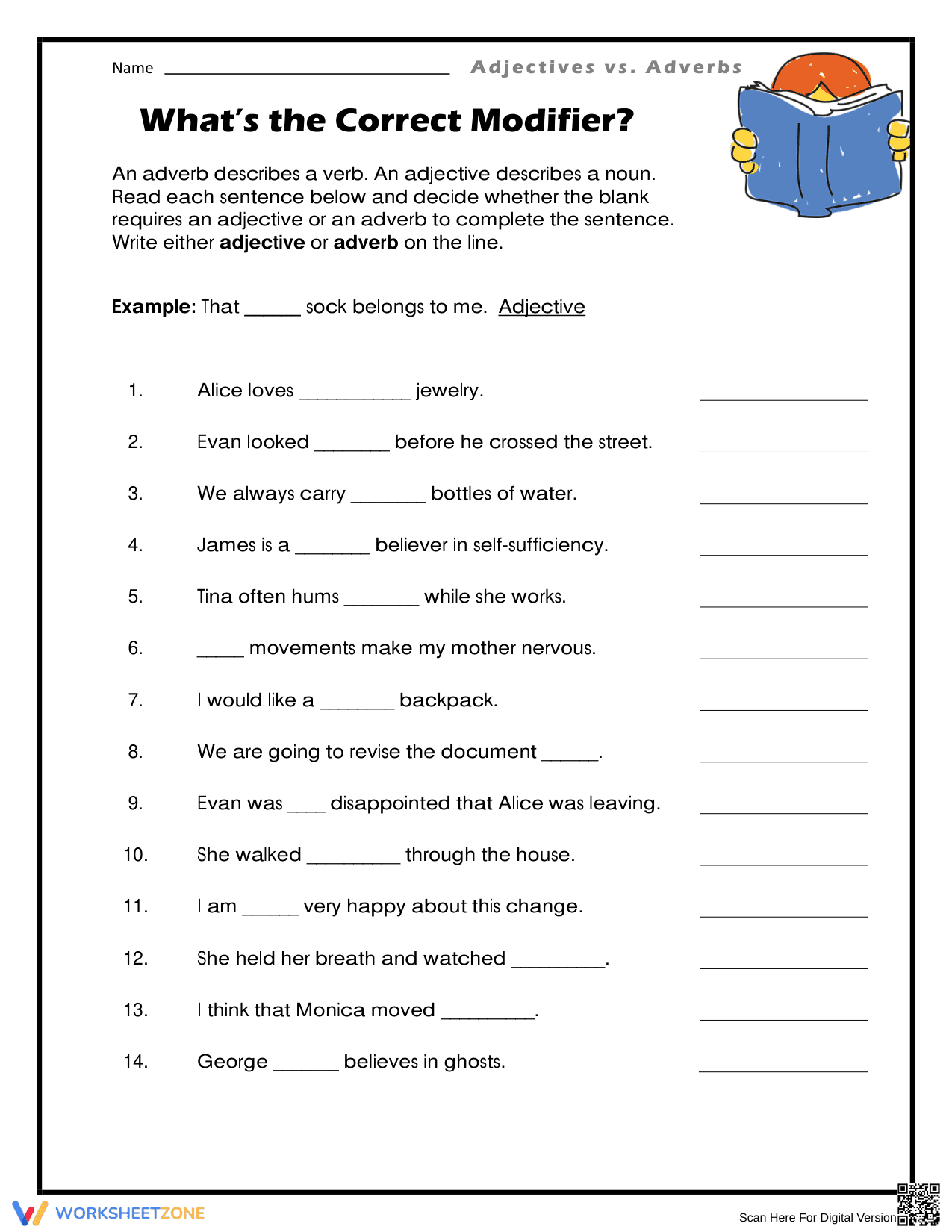 Choosing Correct Modifier in Sentences - Page 1