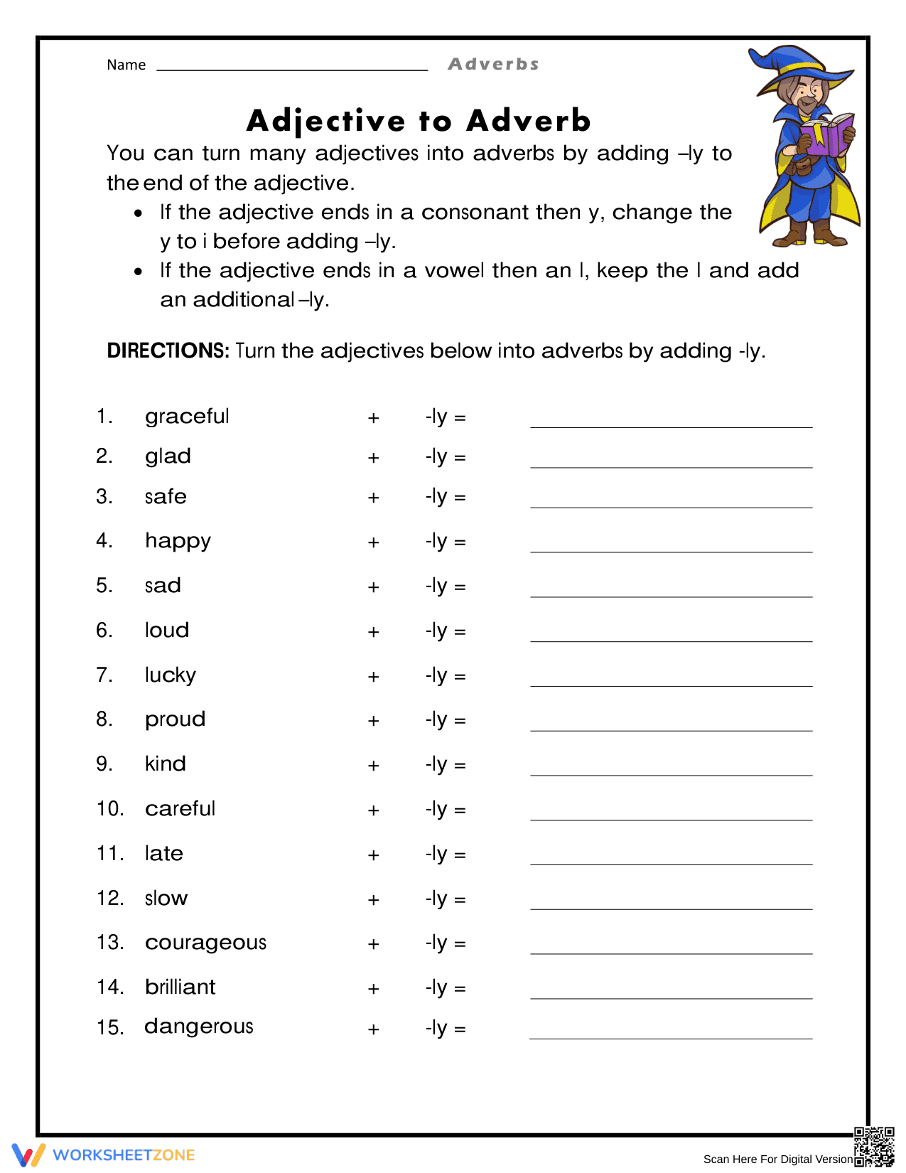 Understanding -ly Endings for Adverbs - Page 1