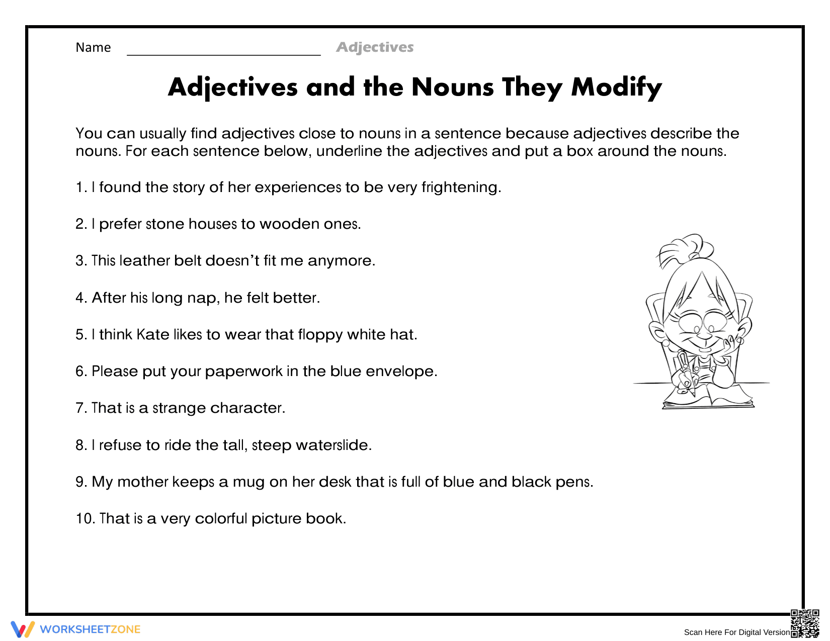 Nouns: Identify words modified - Page 1