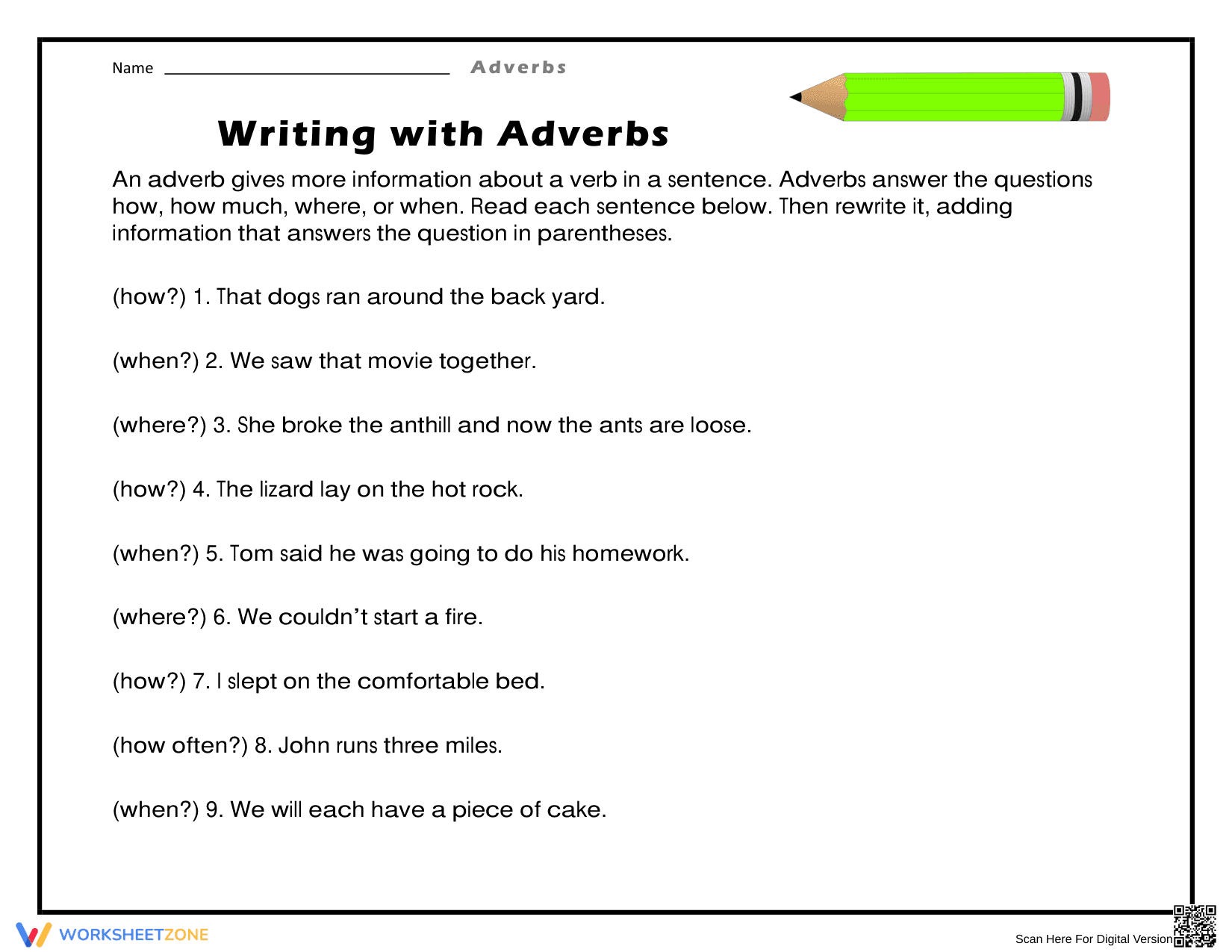 Enhance Writing with Adverbs - Page 1