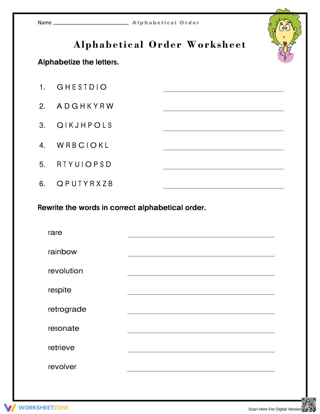 Alphabetical Order Worksheet | Grade 2 Essential - Page 1