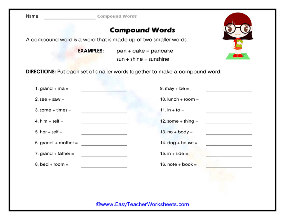Essential Compound Words Worksheet | Grades 2-4 ELA - Page 1