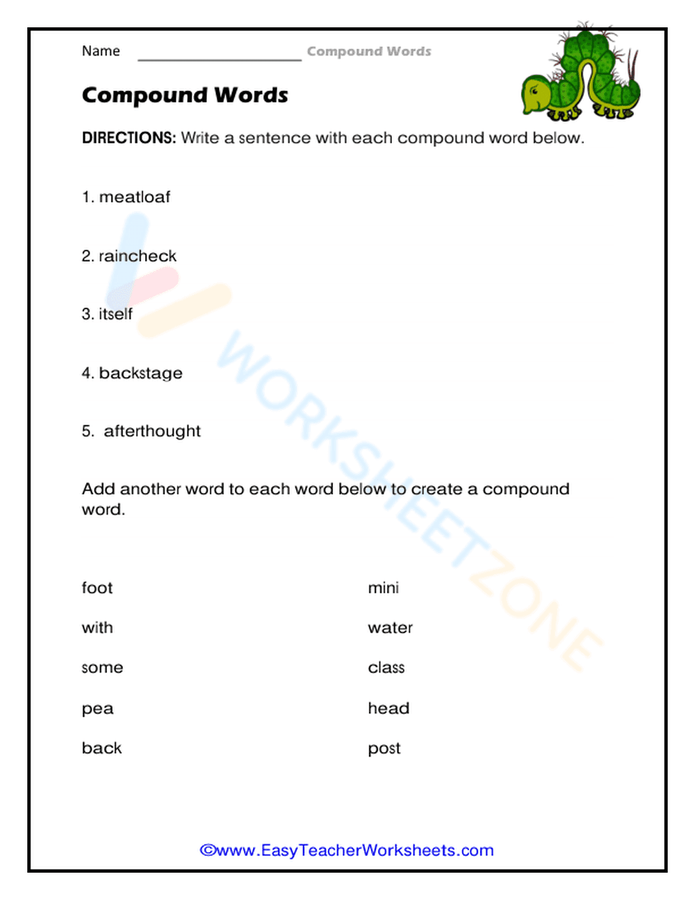 Essential Compound Words Worksheet | Grades 1-3 ELA - Page 1