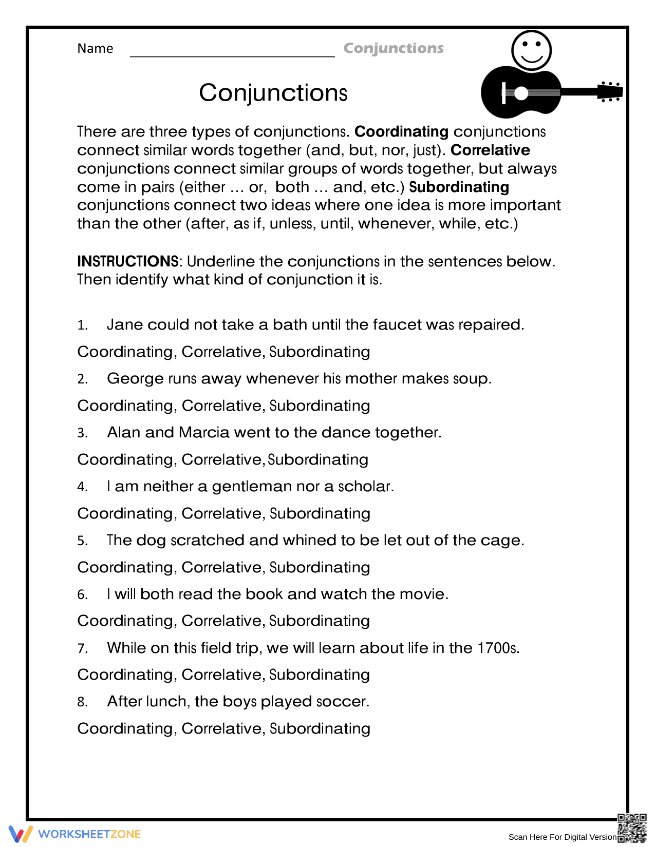 Essential Conjunctions Worksheet | Grade 4-5 ELA Ready - Page 1
