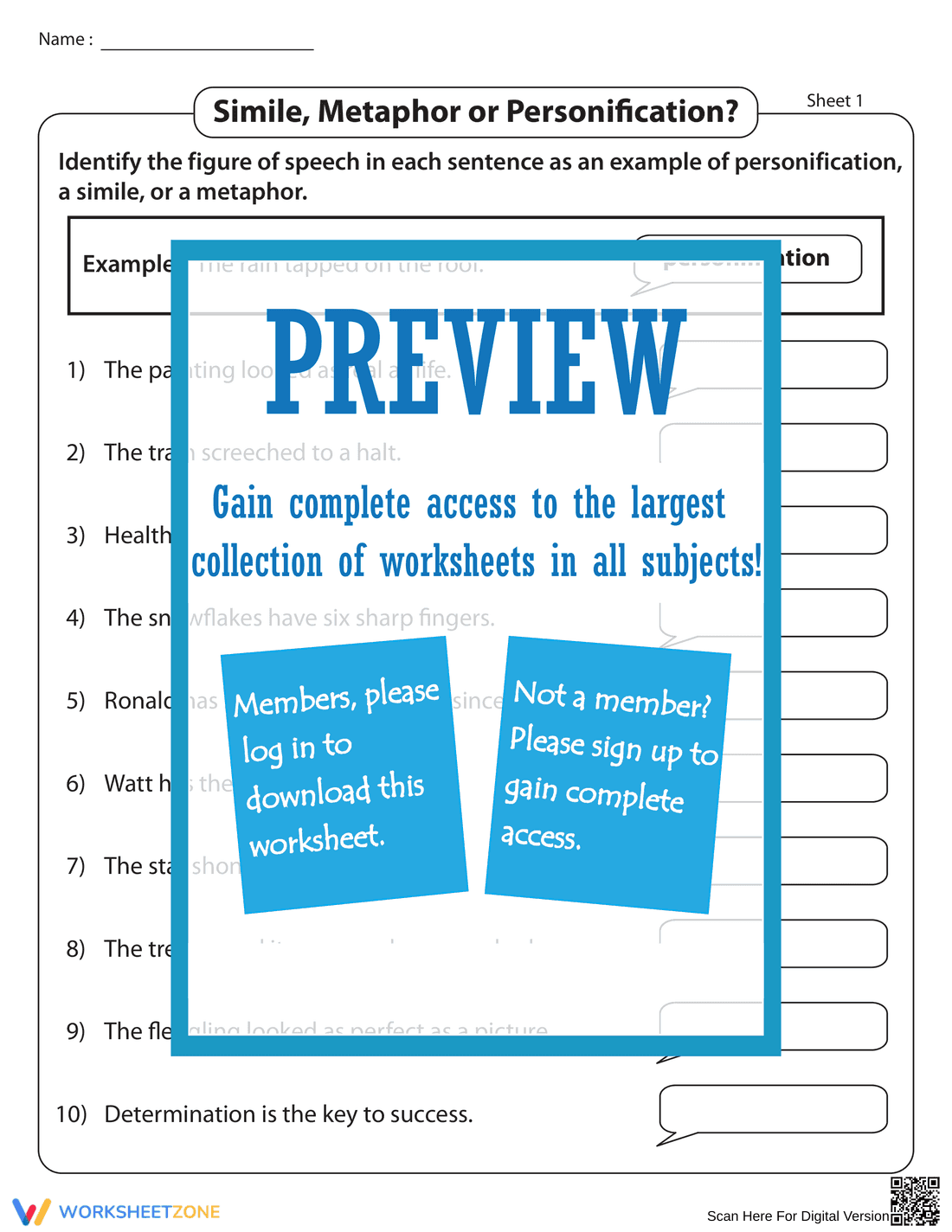Simile, Metaphor, Personification: Identifying Literary Devices - Page 1