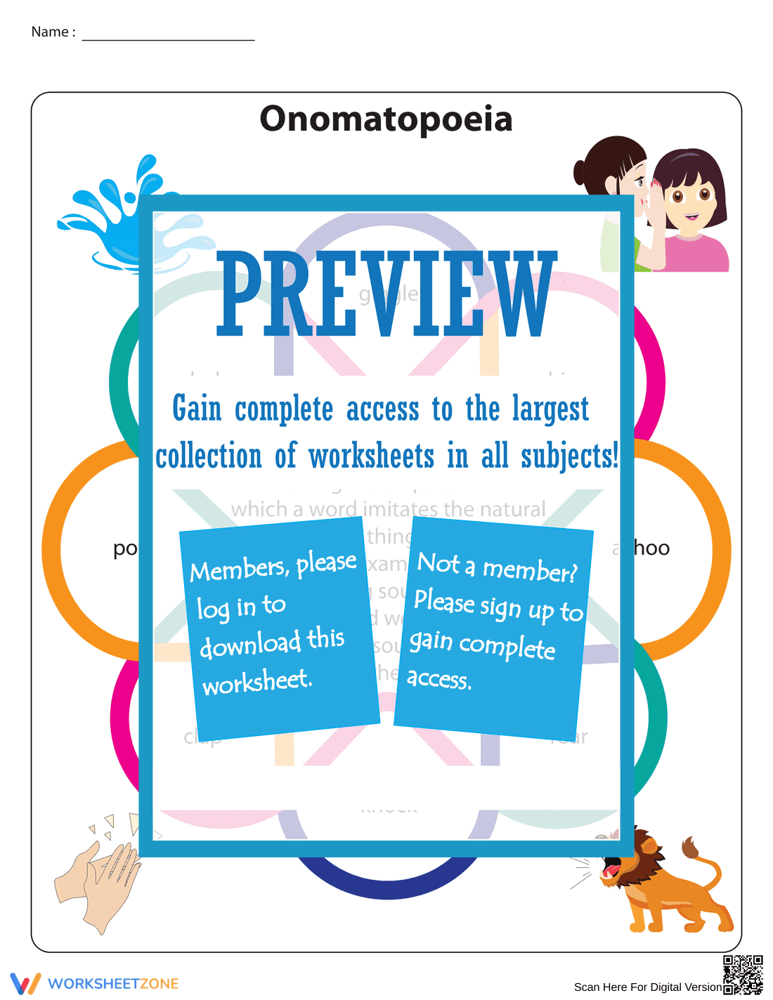 Onomatopoeia Chart: Exploring Sound Words in Language - Page 1
