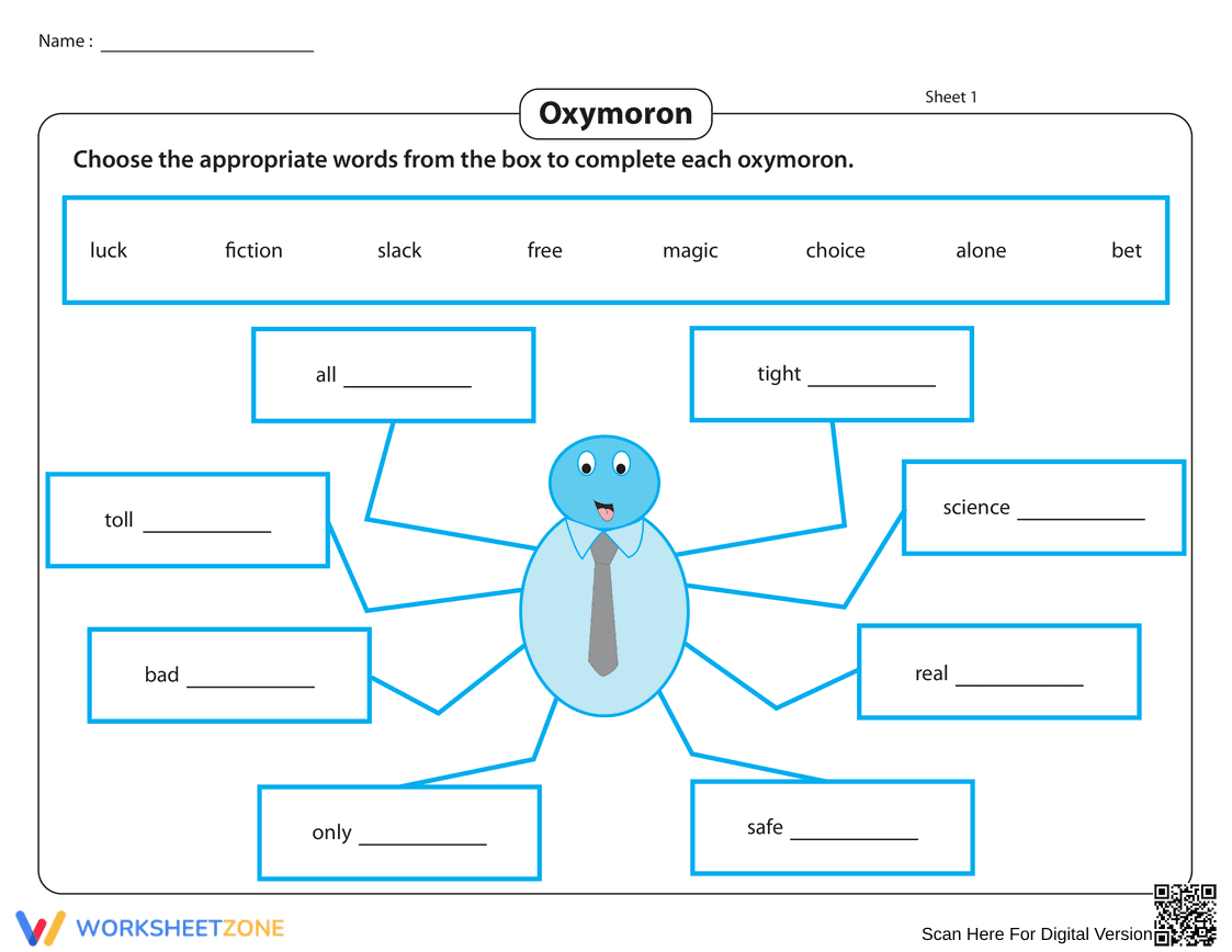 Complete Each Oxymoron: Understanding Contradictions - Page 1