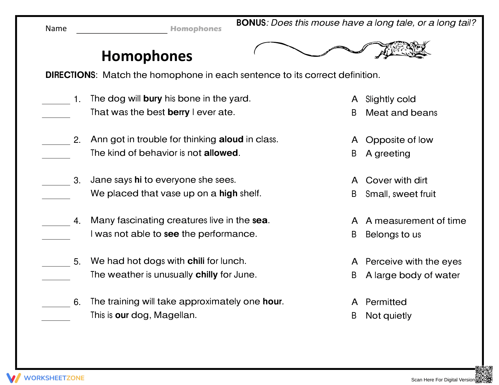Printable Homophones Practice Worksheet | Grade 2 ELA - Page 1