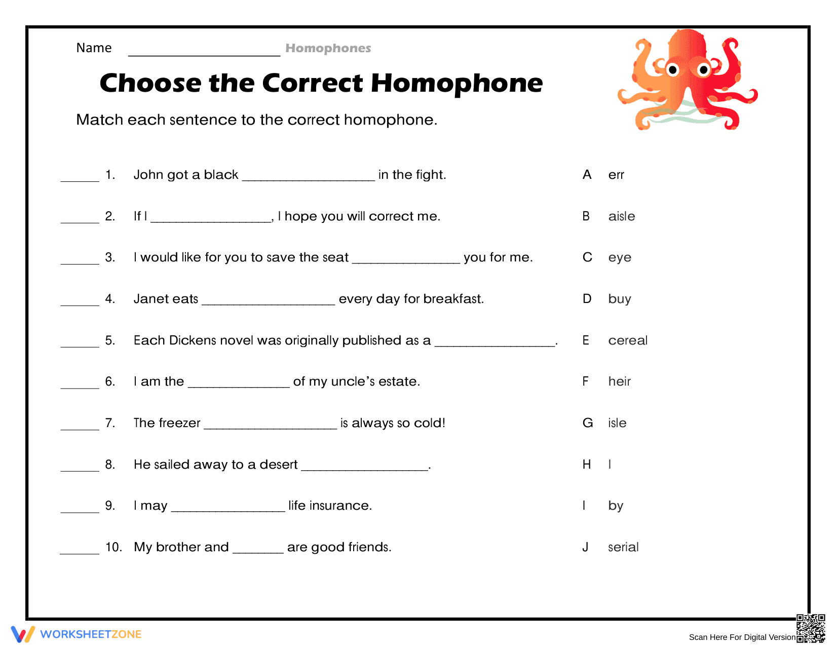 Essential Homophones Worksheet | Grade 2 Aligned Printable - Page 1